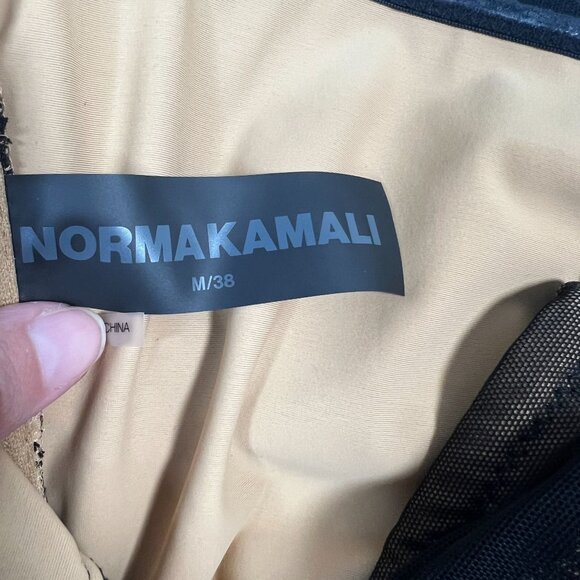 NWT Norma Kamali Walter Dress Ruched Sheer Knee Bodycon Fitted Black Medium - Picture 3 of 16